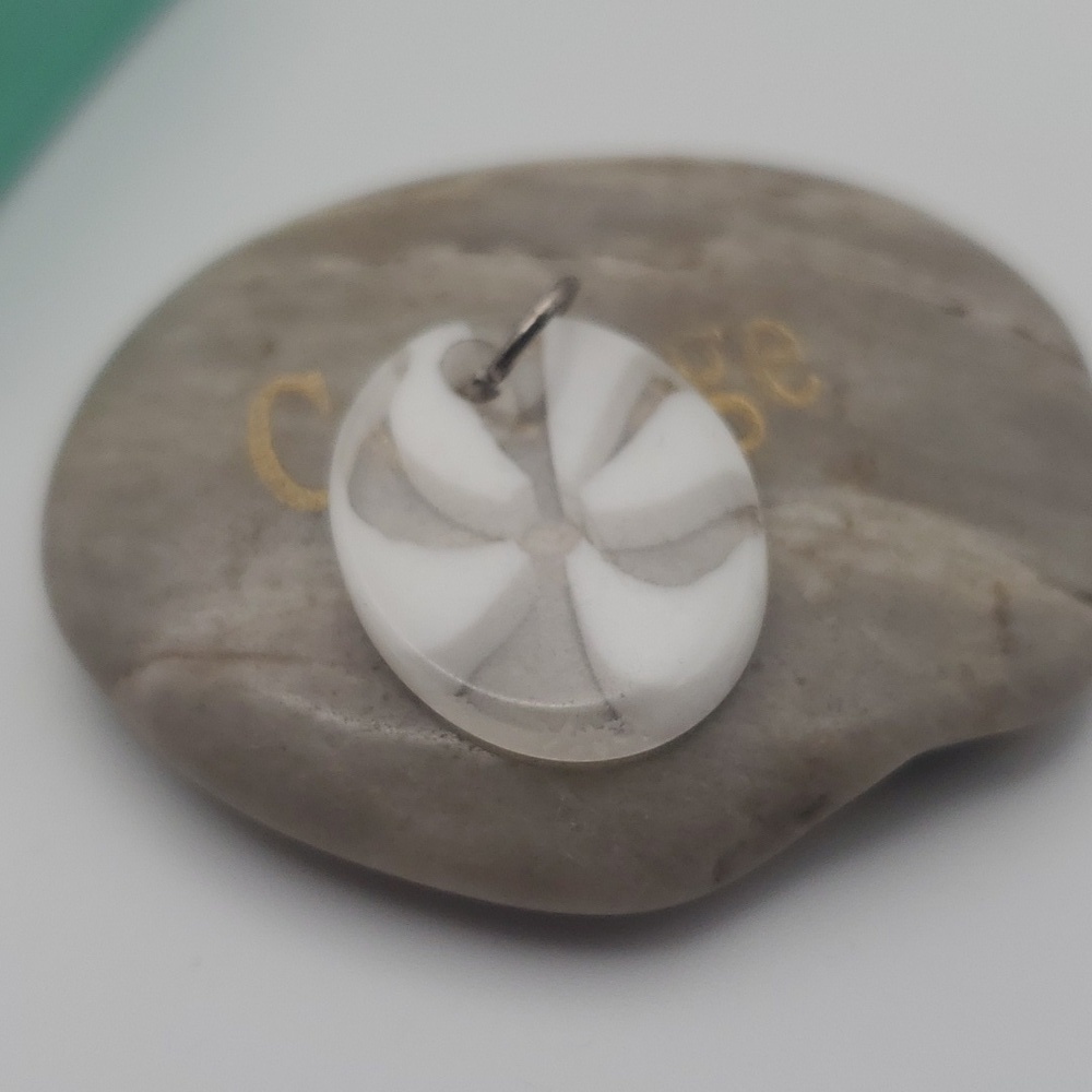 Milky lucite lollipop swirl charm